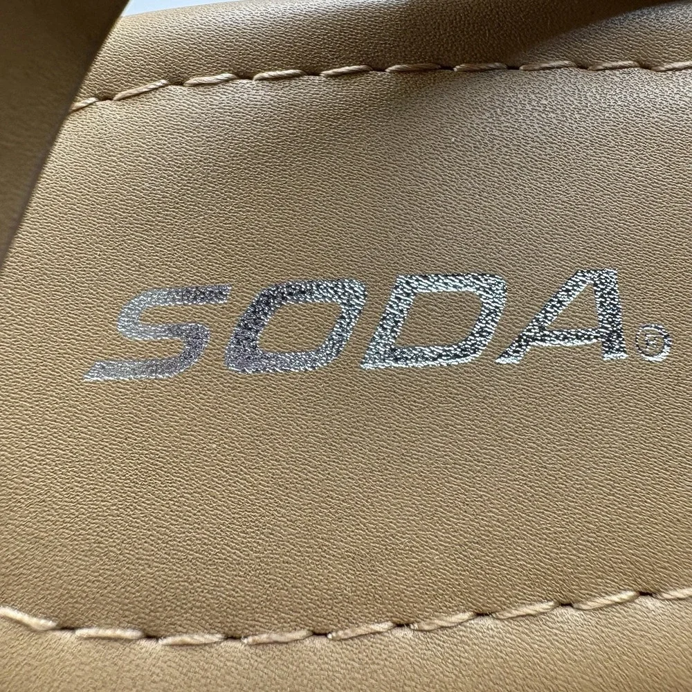 SODA Topic-S Tan Platform Espadrille Sandals‎ Size 12M Ankle Strap NEW